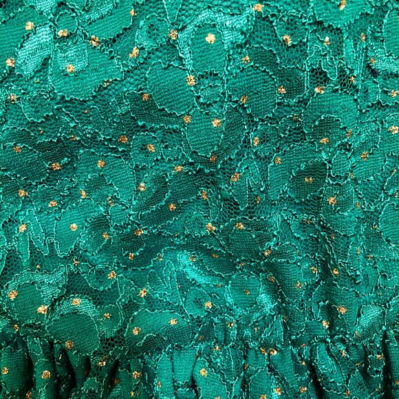 ModCloth O’Sher Green Gold Glitter Dot Lace Dress - Picture 4 of 4